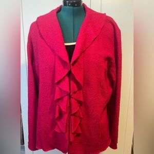 Plus Size Charter Club Wool ruffle front blazer/ sweater